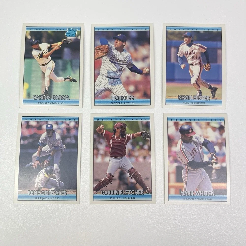 1992 Donruss Baseball Cards Set Of 6 Garcia Lee Elster Gonzalez Fletcher Whiten